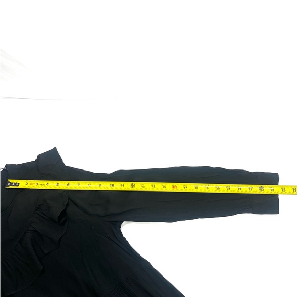 Zara Black Long Sleeve Smock Tier Dress with Ruffle Detail Flowy Soft Small - Picture 2 of 11